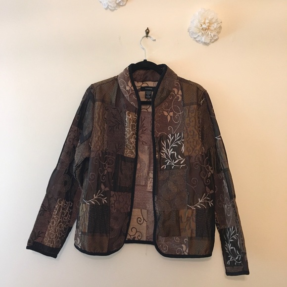 VTG Textured Floral Quilted Kimono blazer, embroidered - Picture 11 of 11